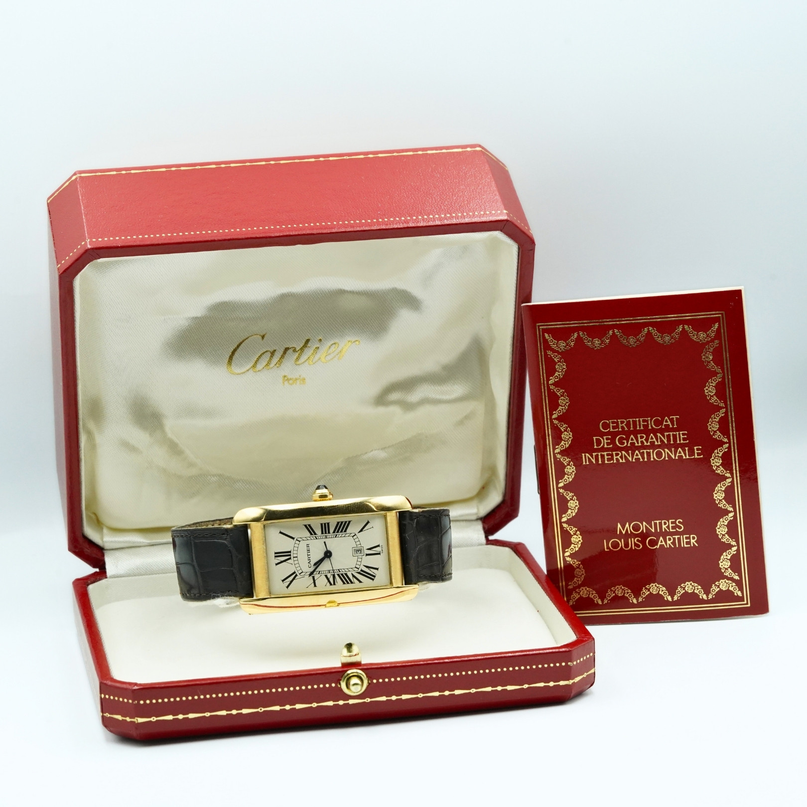 Cartier Tank Americaine mit Papieren und Box dazu