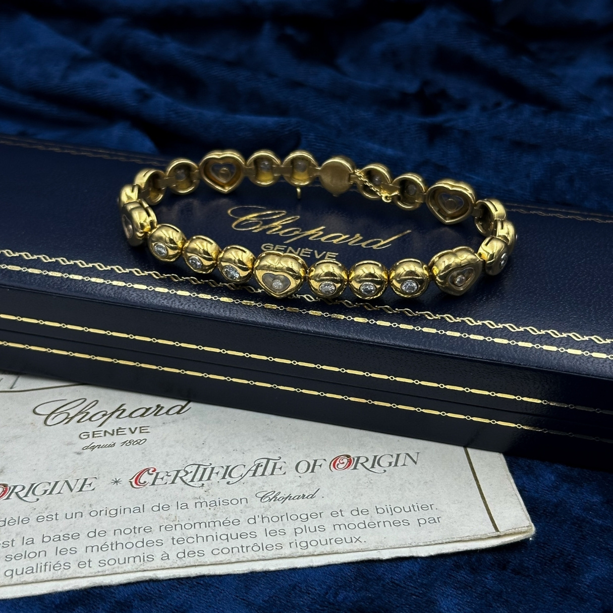 Geelgouden armband van Chopard met doos en certificaat van Happy Diamonds