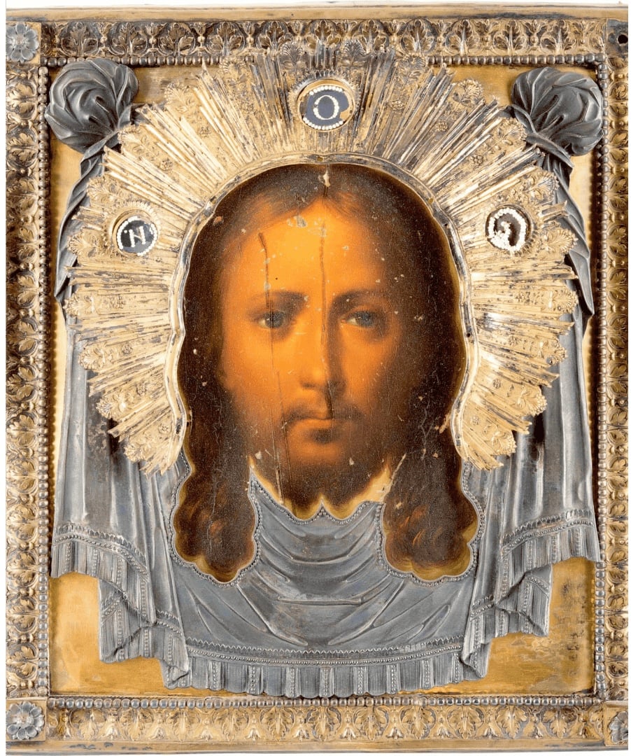 christus Russisch icoon pantokrator met oklad