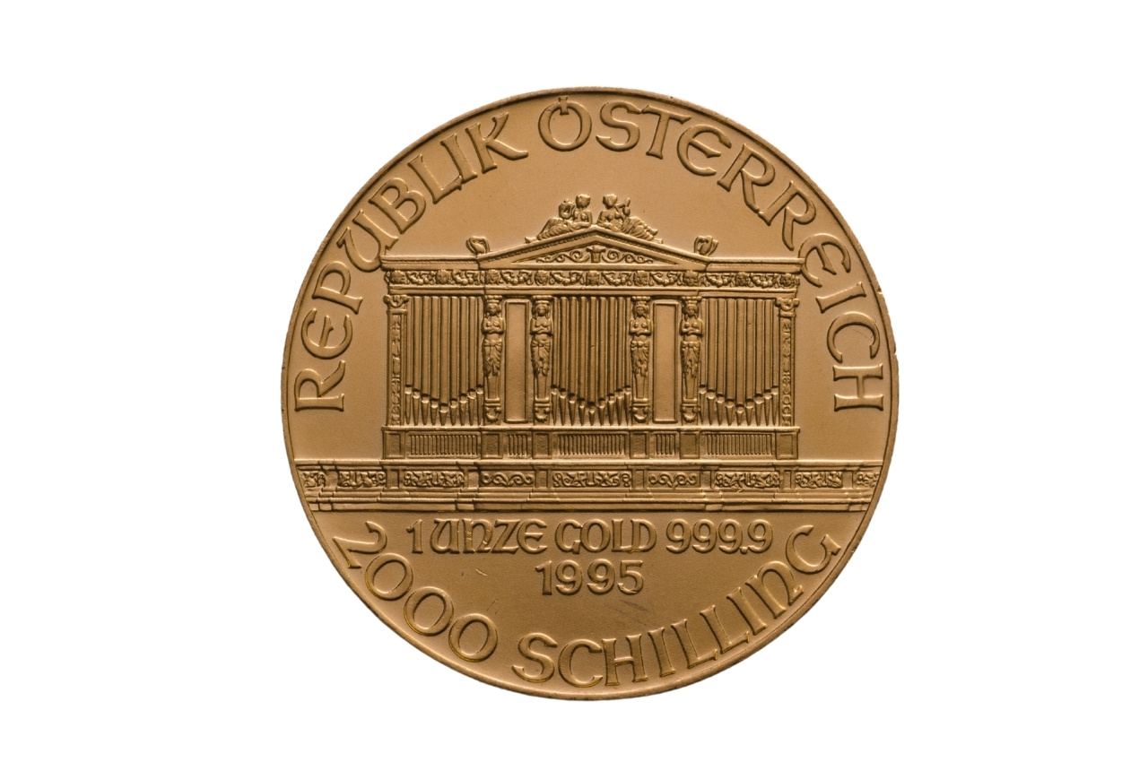 Een gouden munt van 2000 schilling genaamd de Wiener Philharmoniker Munt
