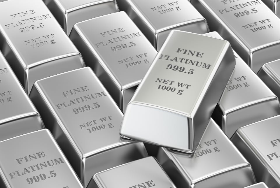 Verzameling van platina baren