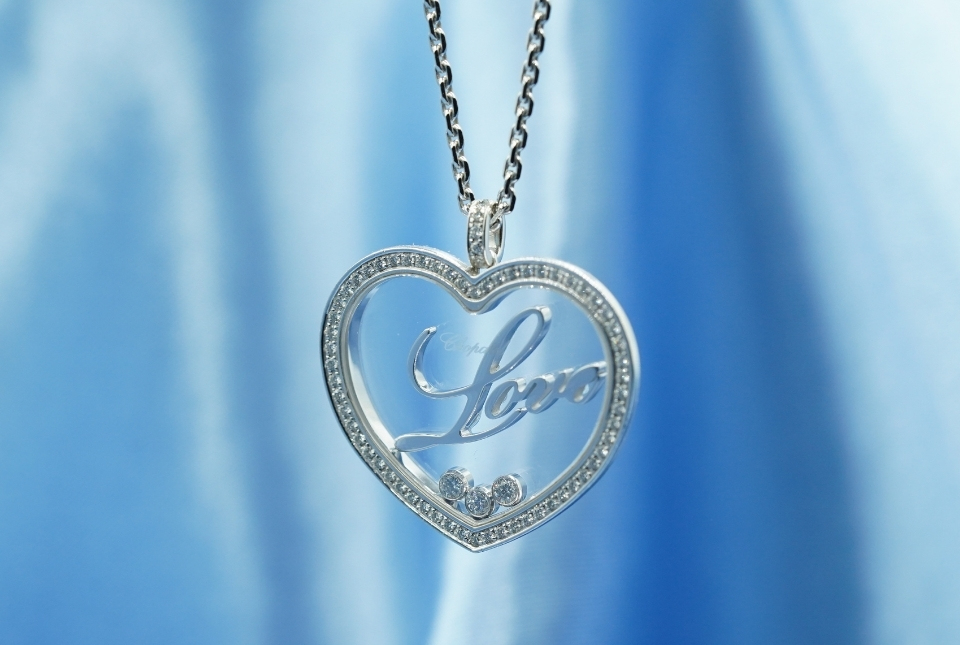 Chopard ketting witgoud met happy diamonds