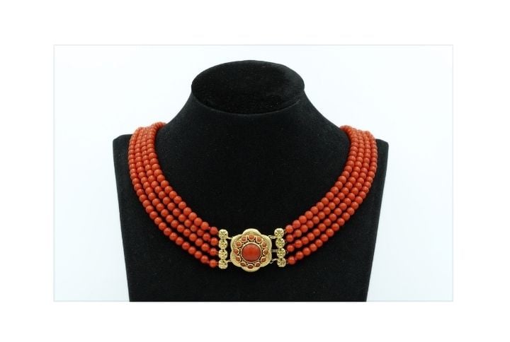Vintage Kette Blutkoralle
